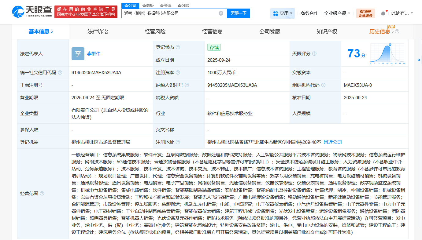 潤建股份柳州布局數據科技，千萬資本驅動軟件開發新戰略